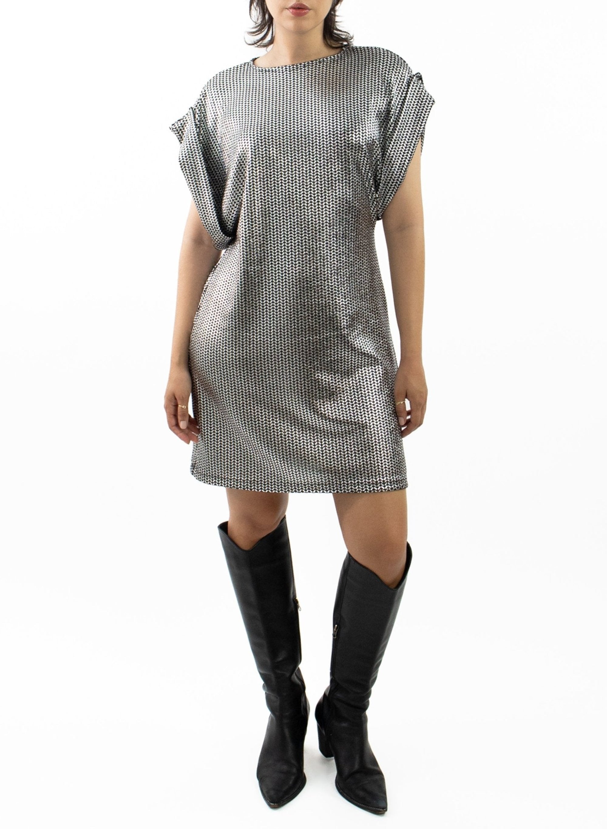 80's Dress - Silver (Pre - Order) - Meg