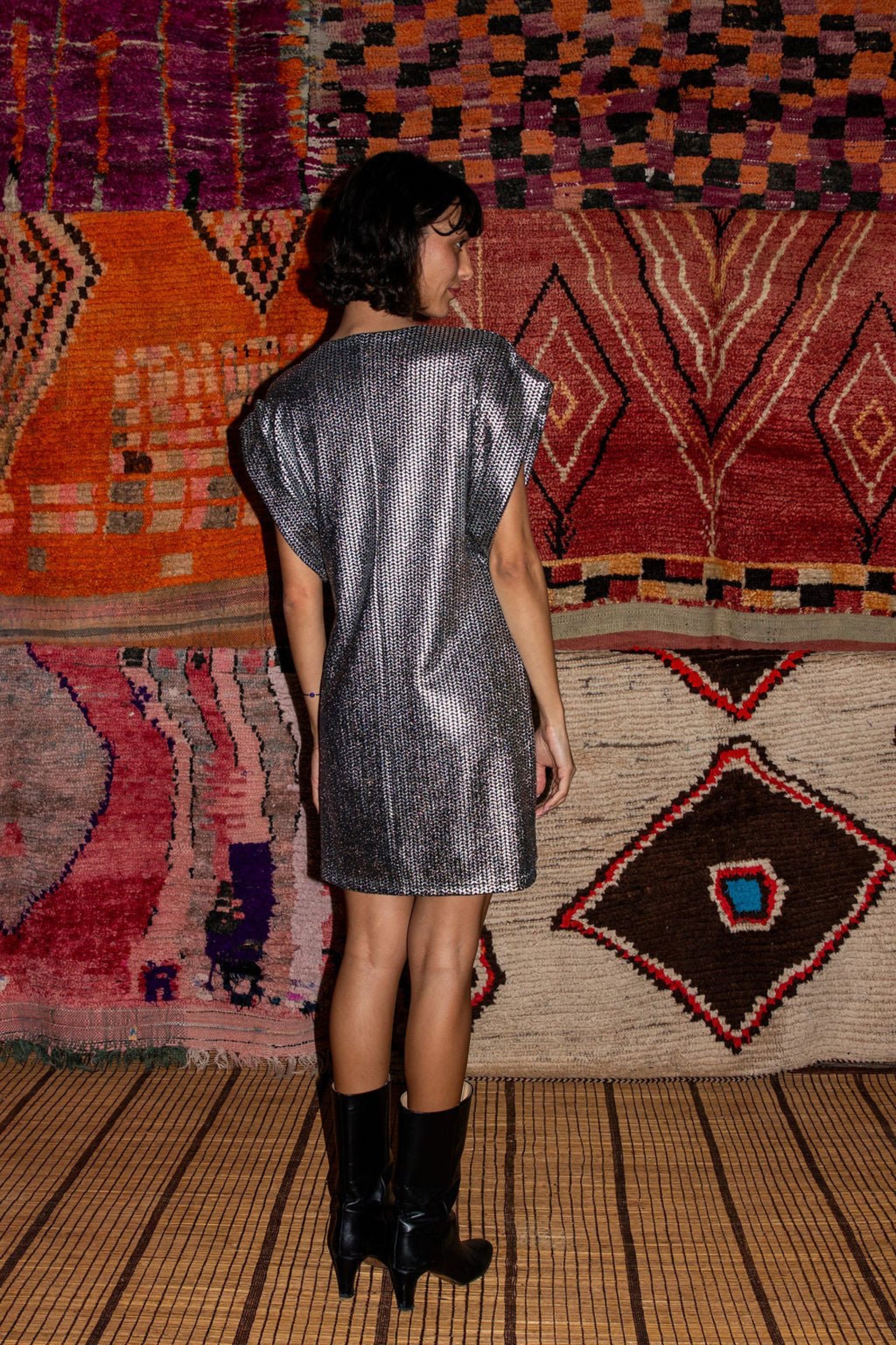 80's Dress - Silver (Pre - Order) - Meg