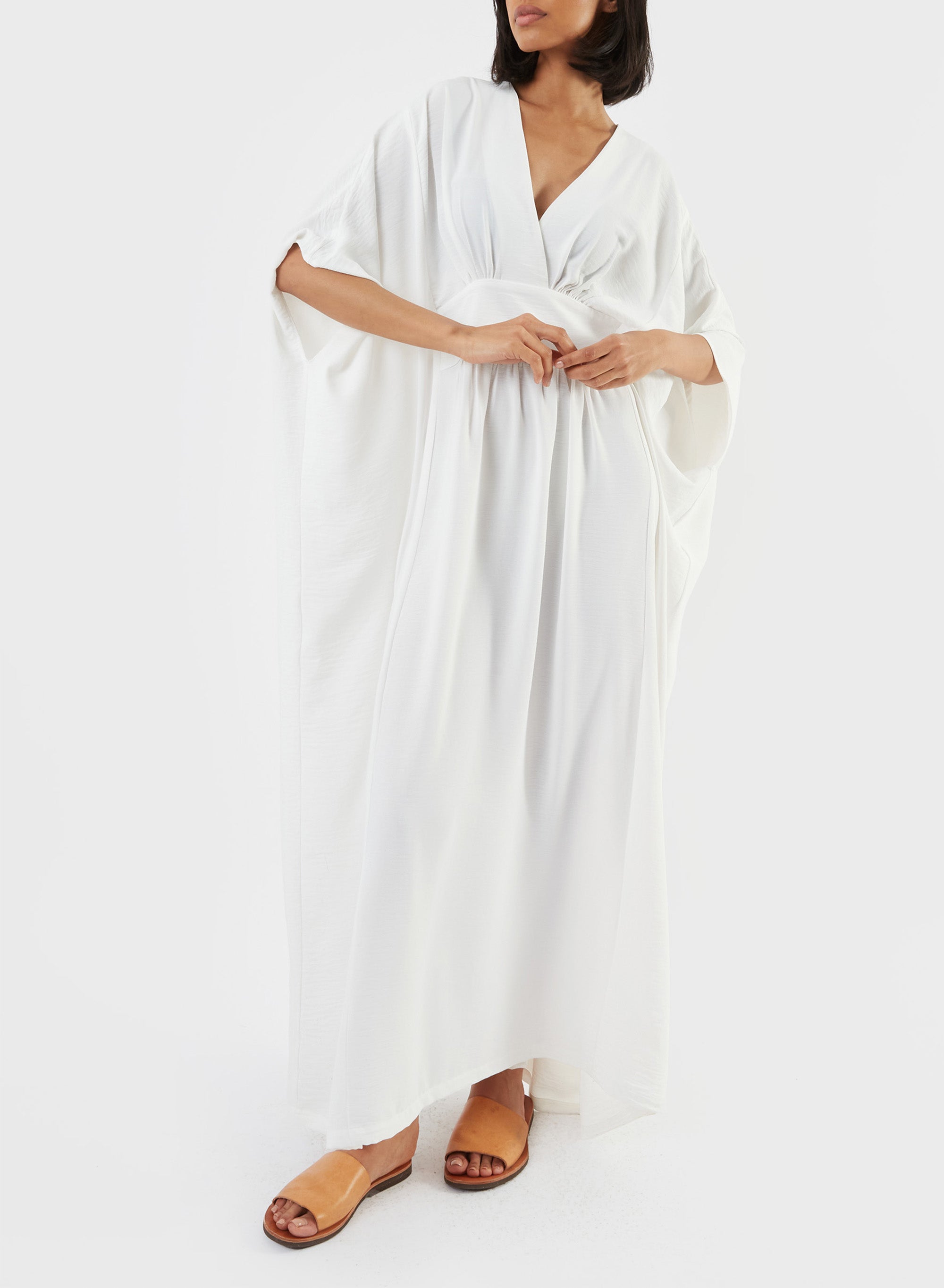 White Kaftan - Meg - Made in NYC