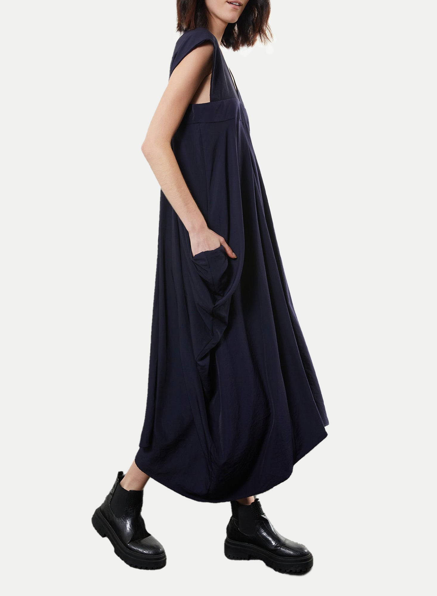 Wide Strap Dress - Navy - Meg - Made in Canada