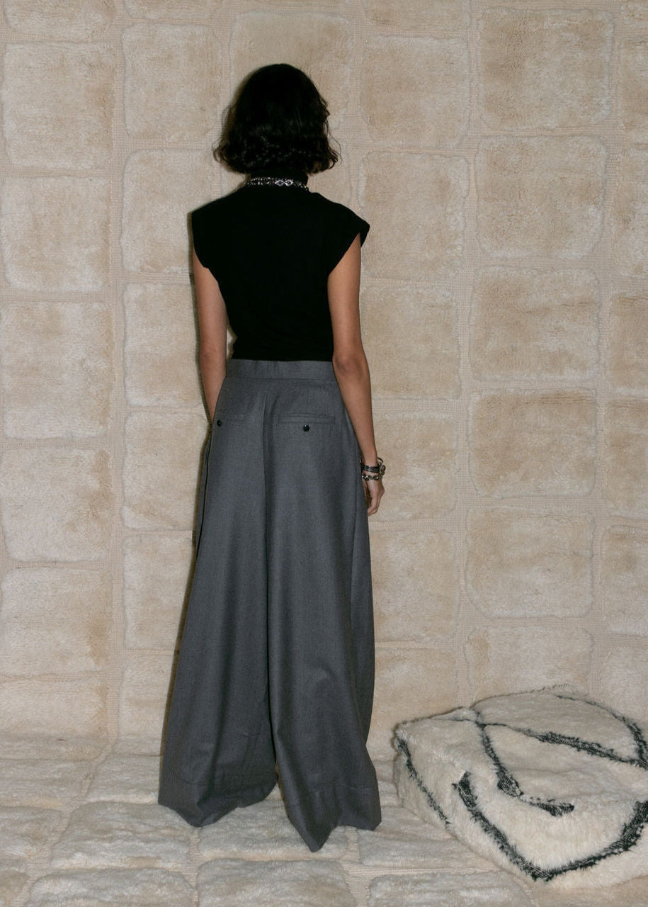 Atlas Slouchy Trouser - Grey (Pre - Order) - Meg