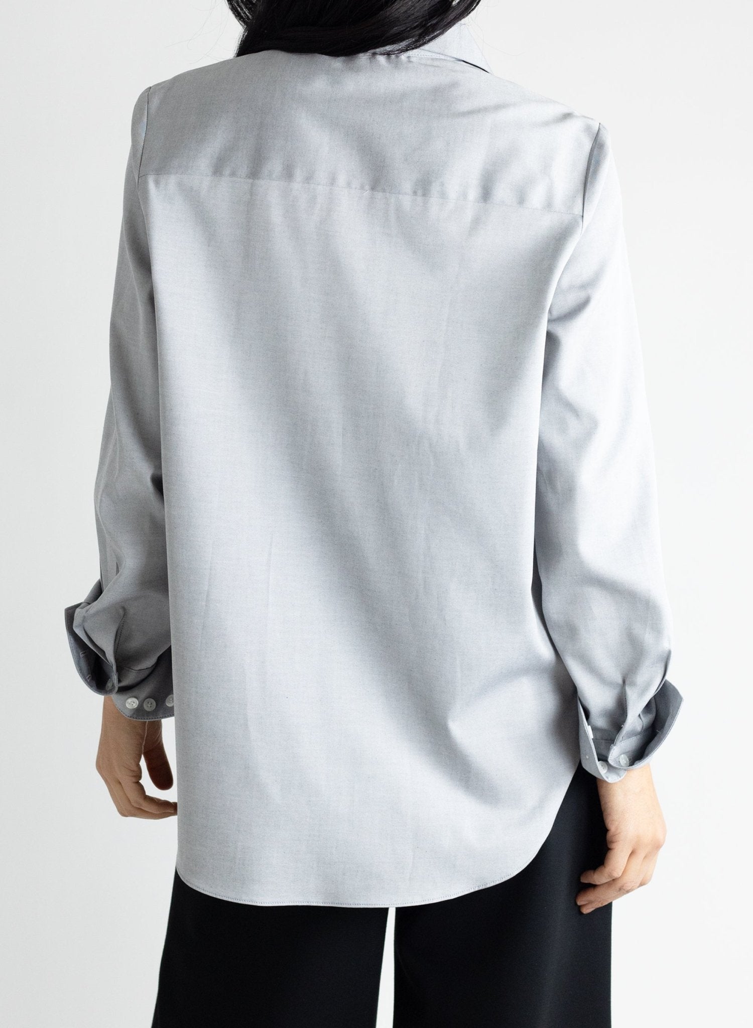 Big Collar Shirt - Black Chambray - Meg - Made in NYC