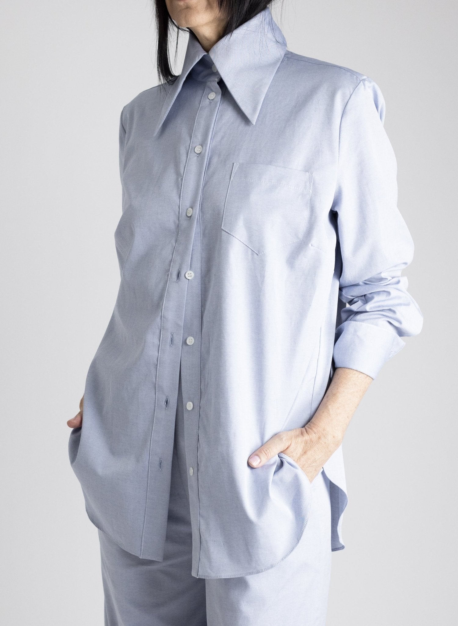 Big Collar Shirt - Oxford Blue - Meg