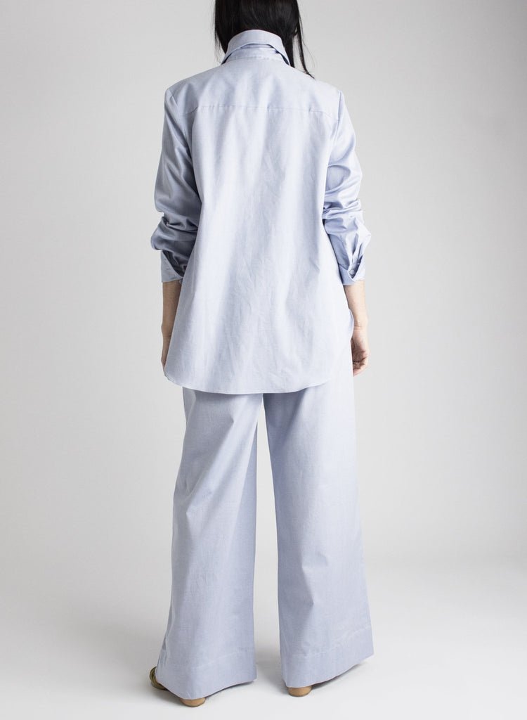 Big Collar Shirt - Oxford Blue - Meg Canada
