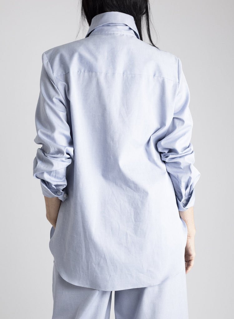 Big Collar Shirt - Oxford Blue - Meg Canada