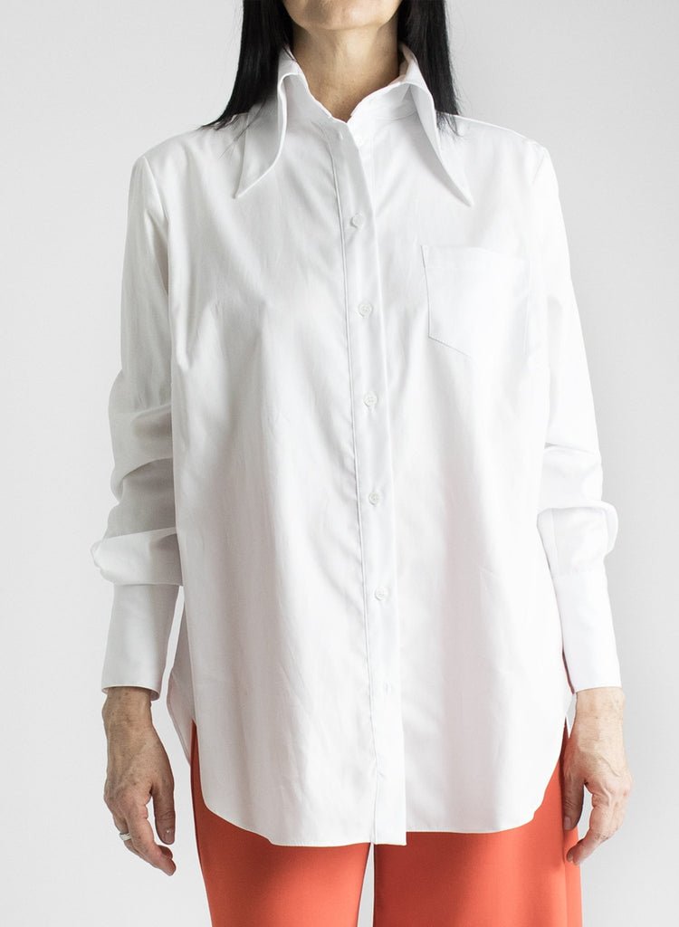 Big Collar Shirt - White - Meg Canada