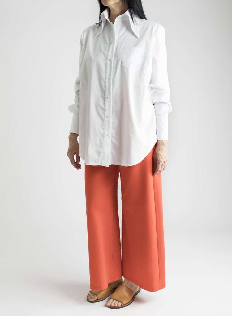 Big Collar Shirt - White - Meg Canada