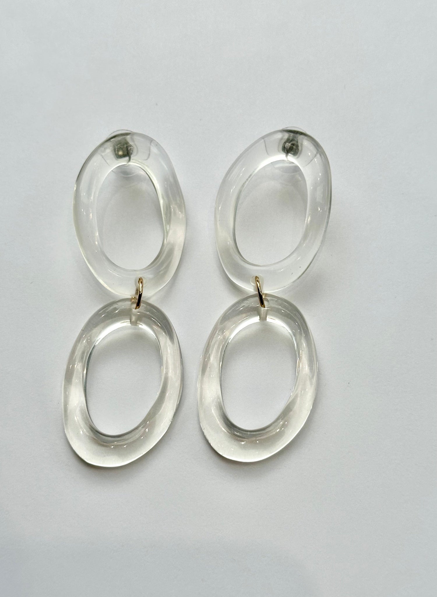 Blue Sky - Double Dangle Earrings - Clear - Meg