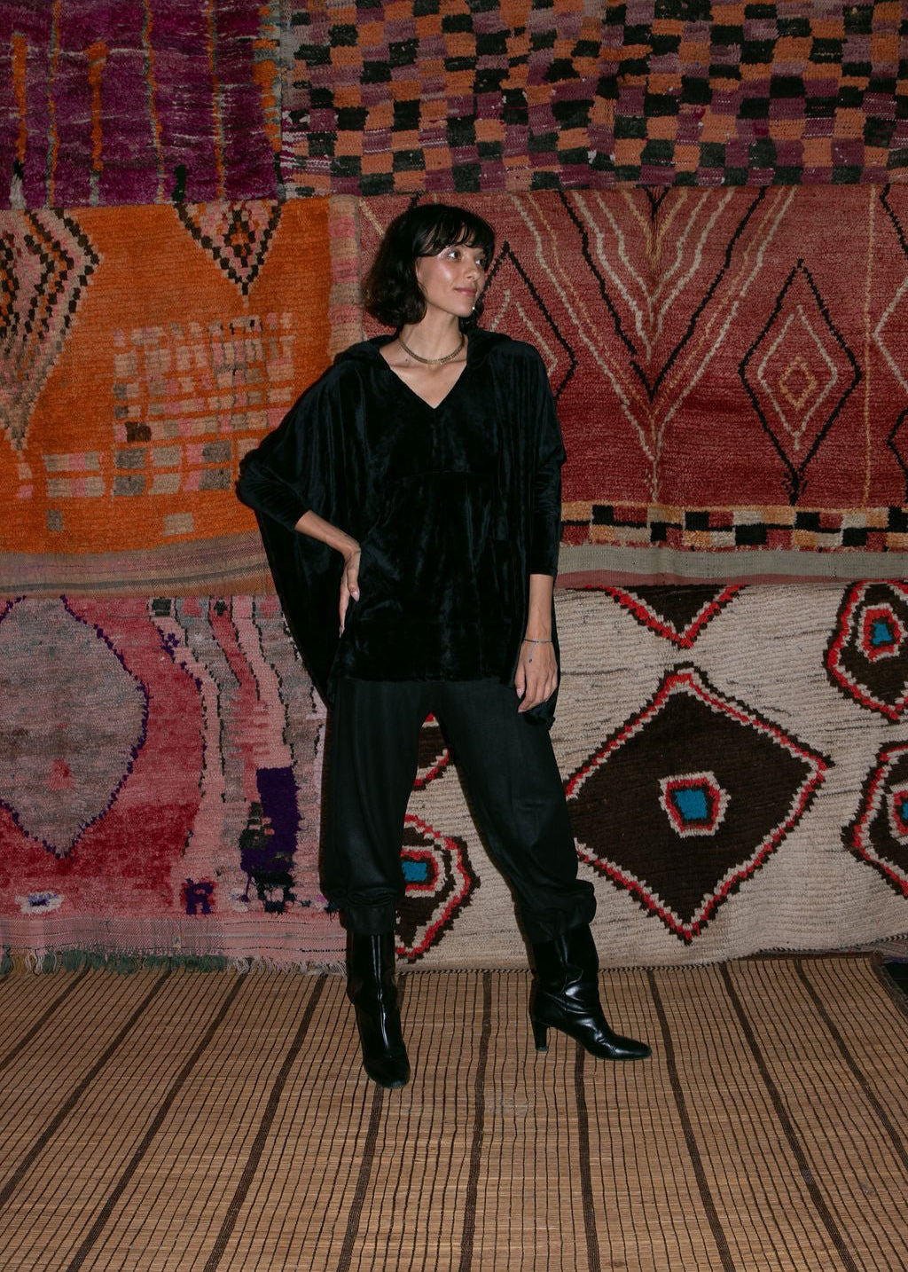 Cozy Hoodie - Black Velour (Pre - Order) - Meg
