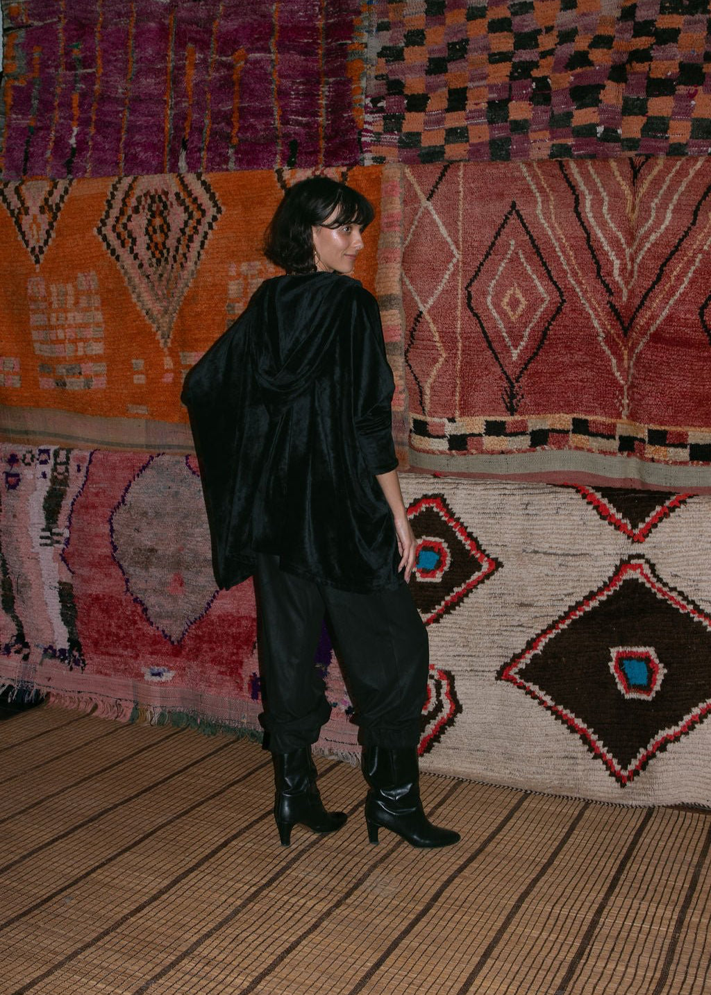 Cozy Hoodie - Black Velour (Pre - Order) - Meg