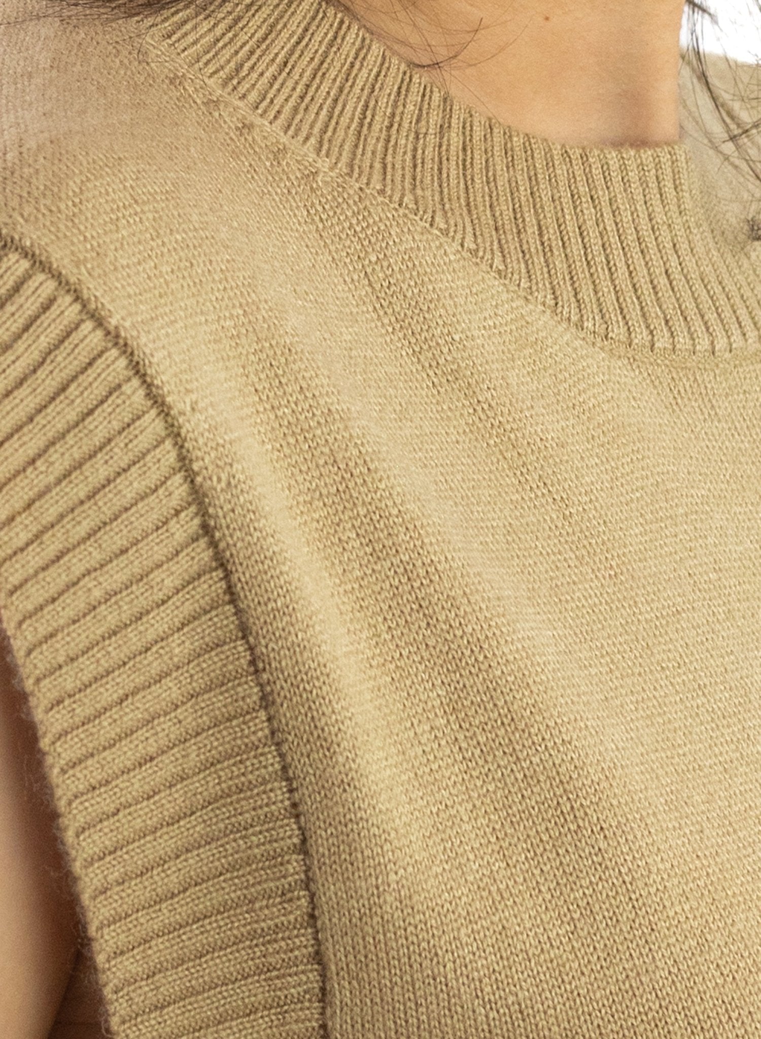 Cropped Sweater Vest - Taupe - Meg