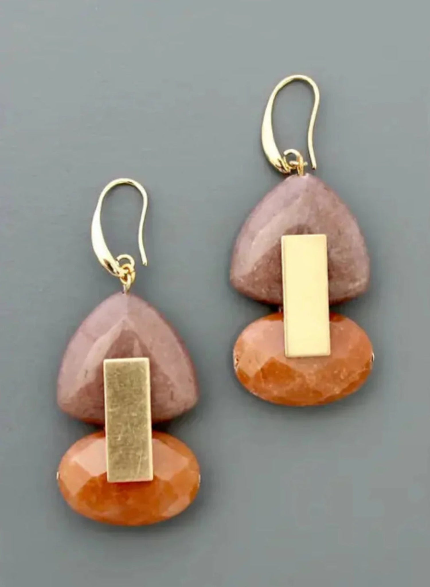 David Aubrey - Carnelian Dyed Jade Drop Earrings - Meg