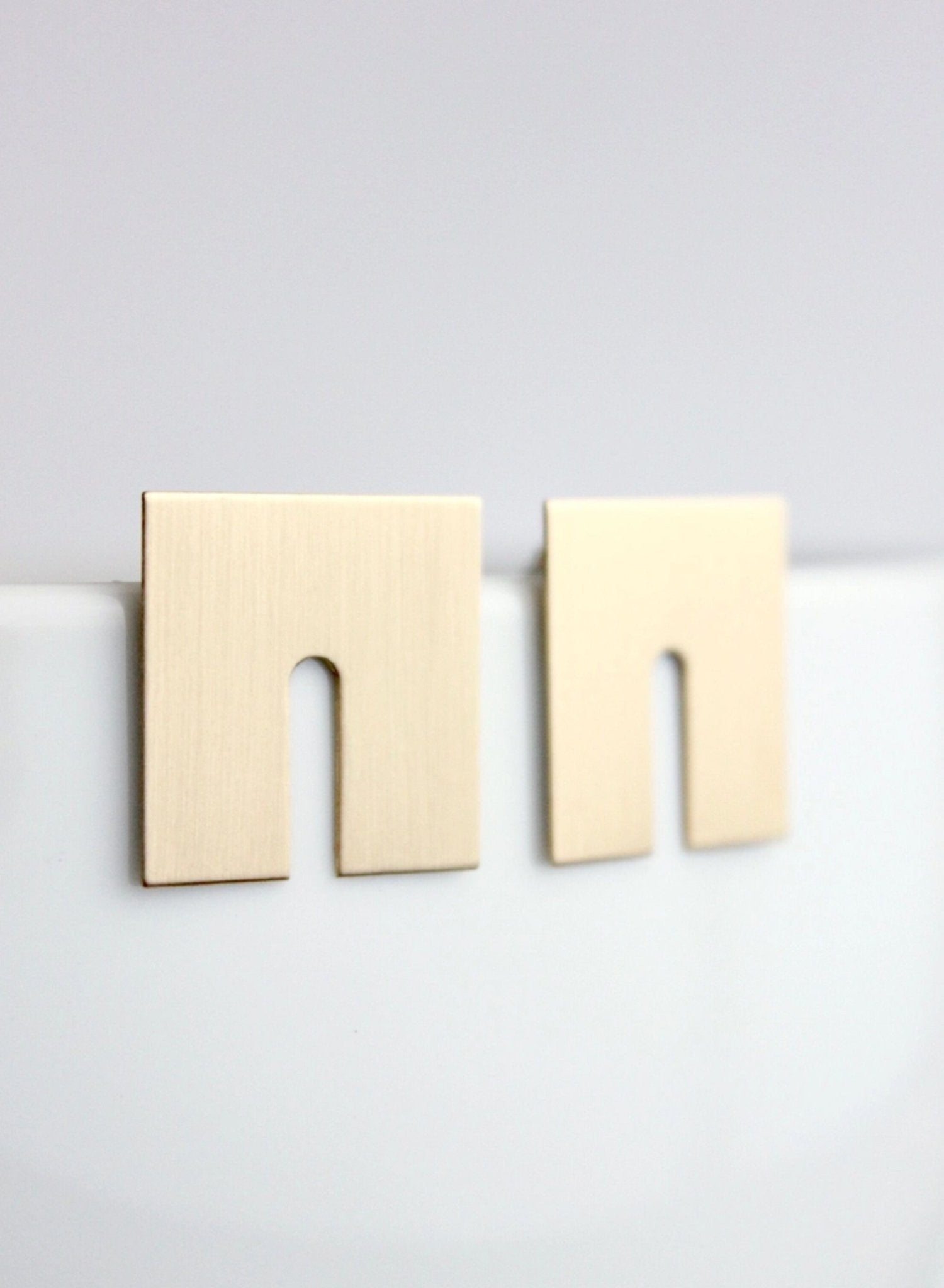 David Aubrey - Geometric Earrings - Brass - Meg