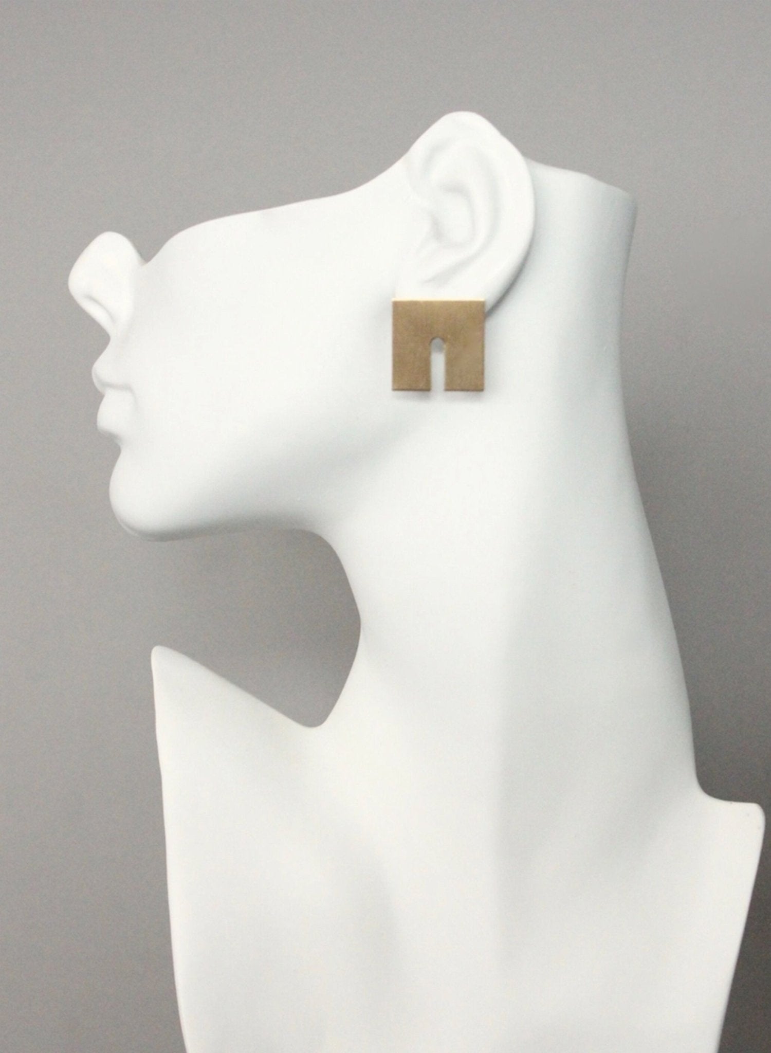 David Aubrey - Geometric Earrings - Brass - Meg
