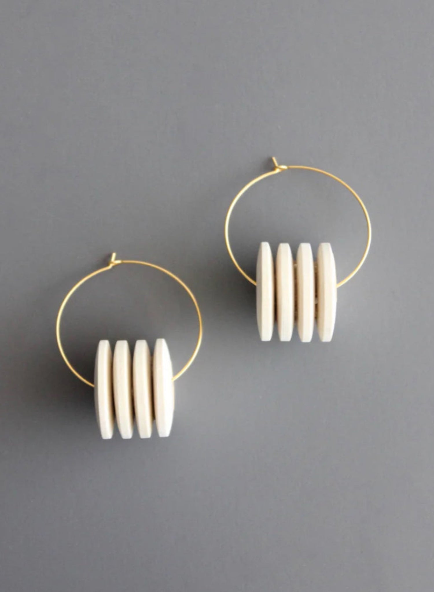 David Aubrey - Wood Disc Hoop Earrings - Meg