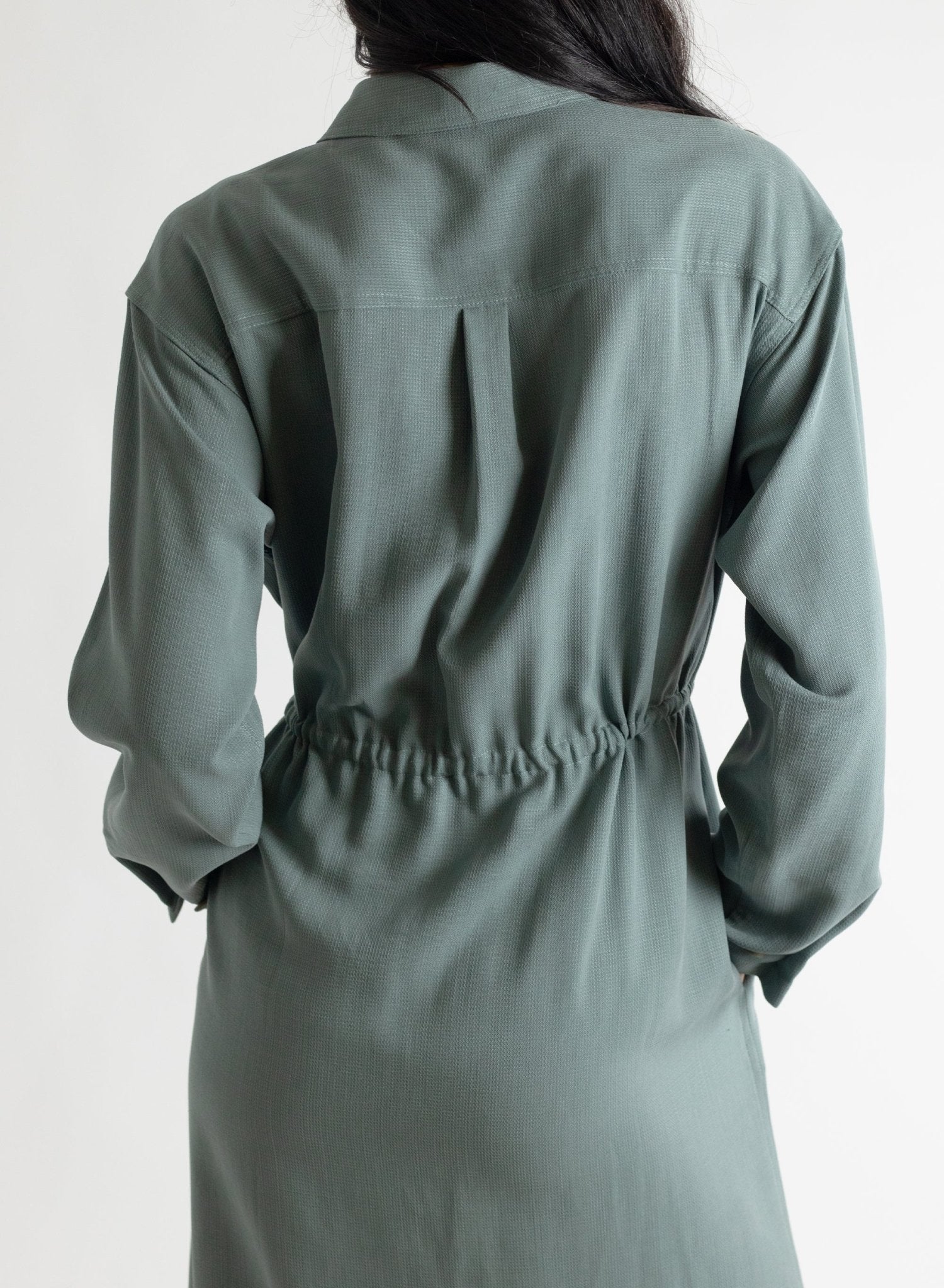 Domingo Drawstring Dress - Slate - Meg - Made in Canada