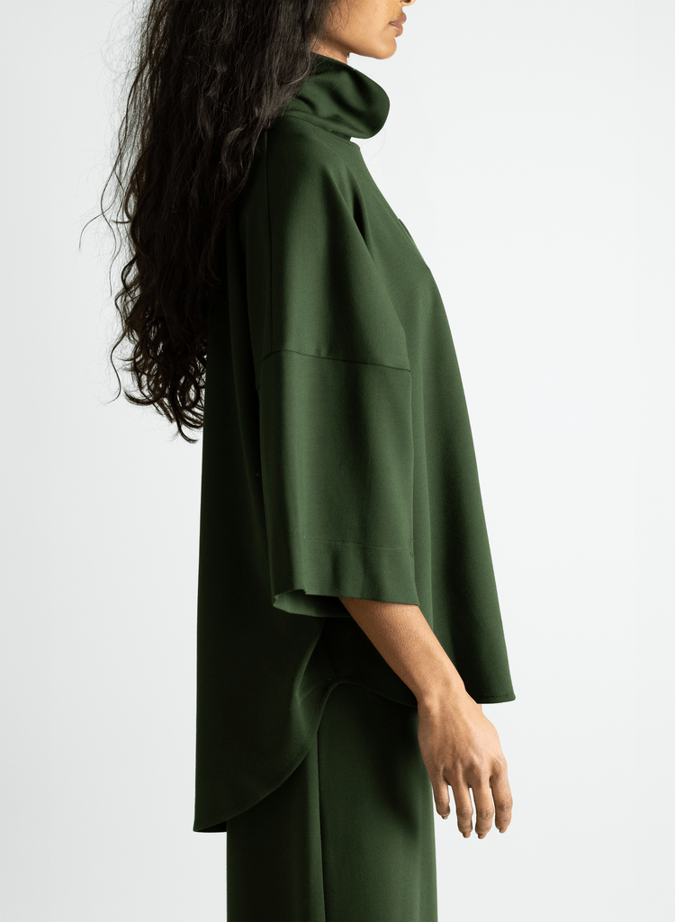 Flared Sleeve Turtleneck - Olive - Meg Canada