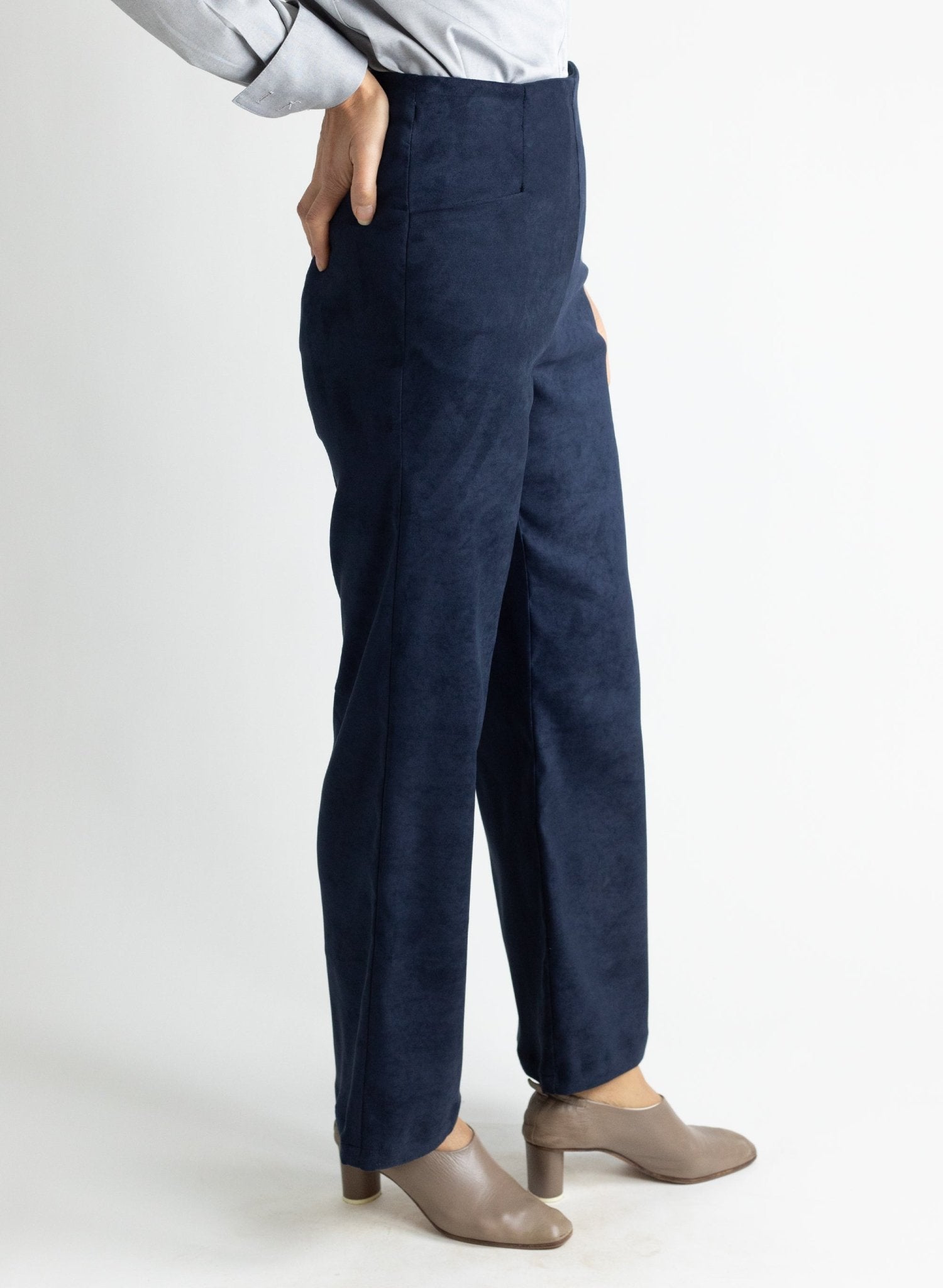Long Odette Pant - Navy Suede - Meg