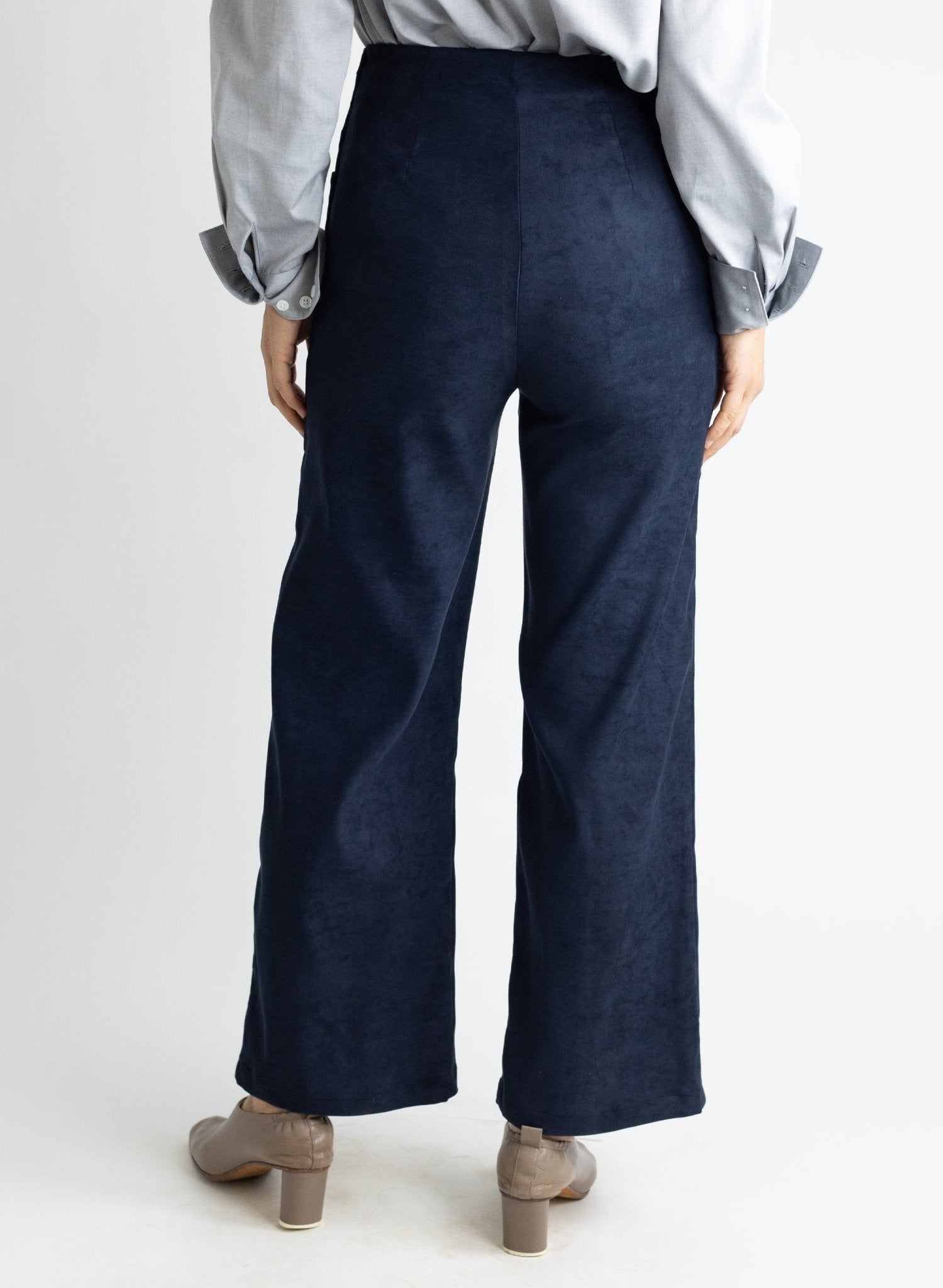 Long Odette Pant - Navy Suede - Meg