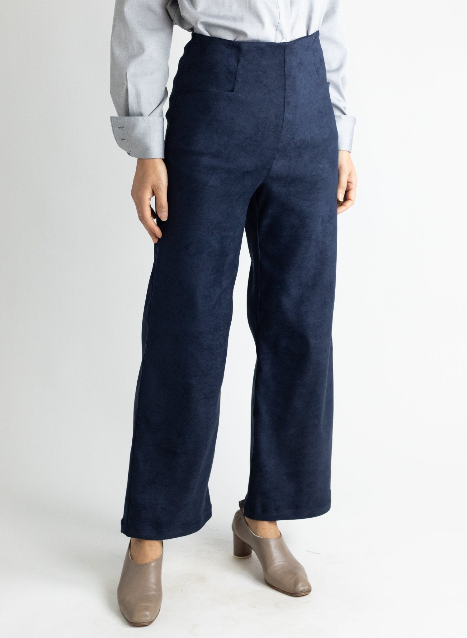 Long Odette Pant - Navy Suede - Meg