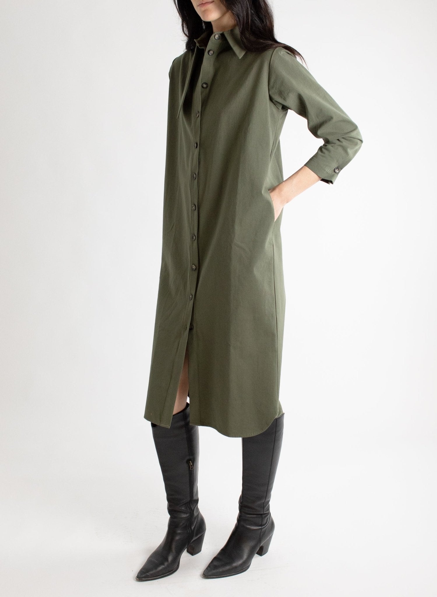 Mercado Dress - Army - Meg - Made in Canada