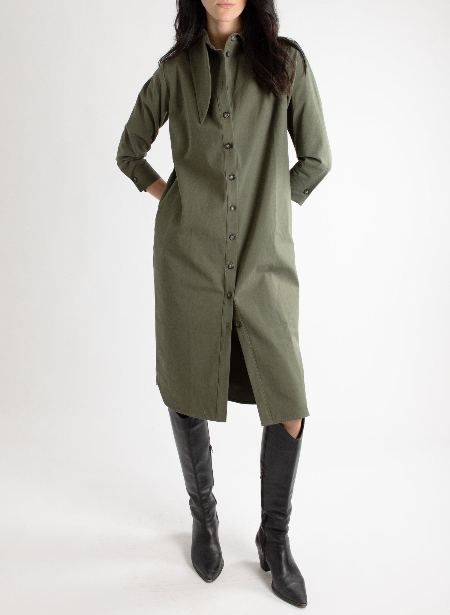 Mercado Dress - Army - Meg - Made in Canada