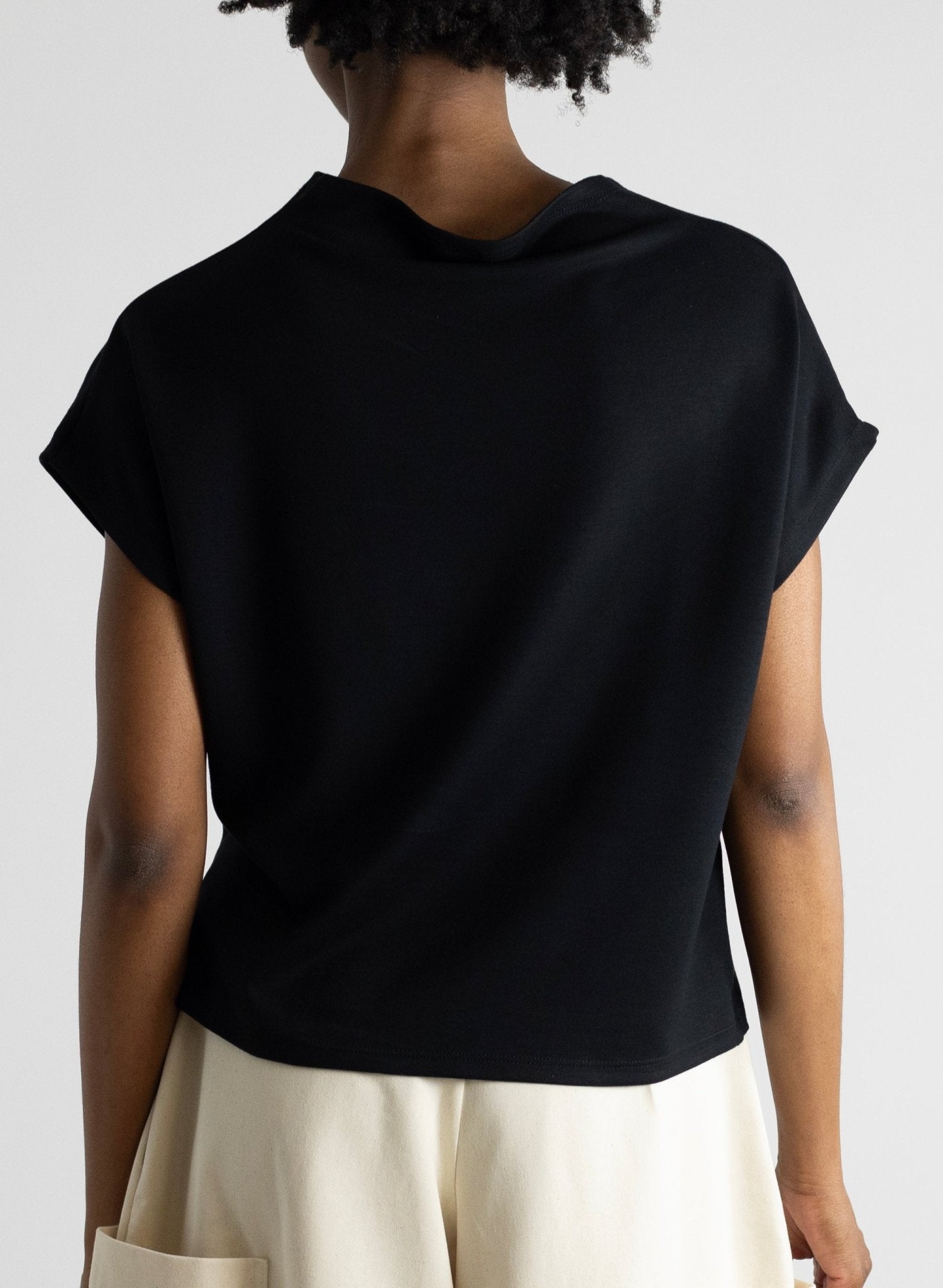 Mock Neck Tee - Black - Meg