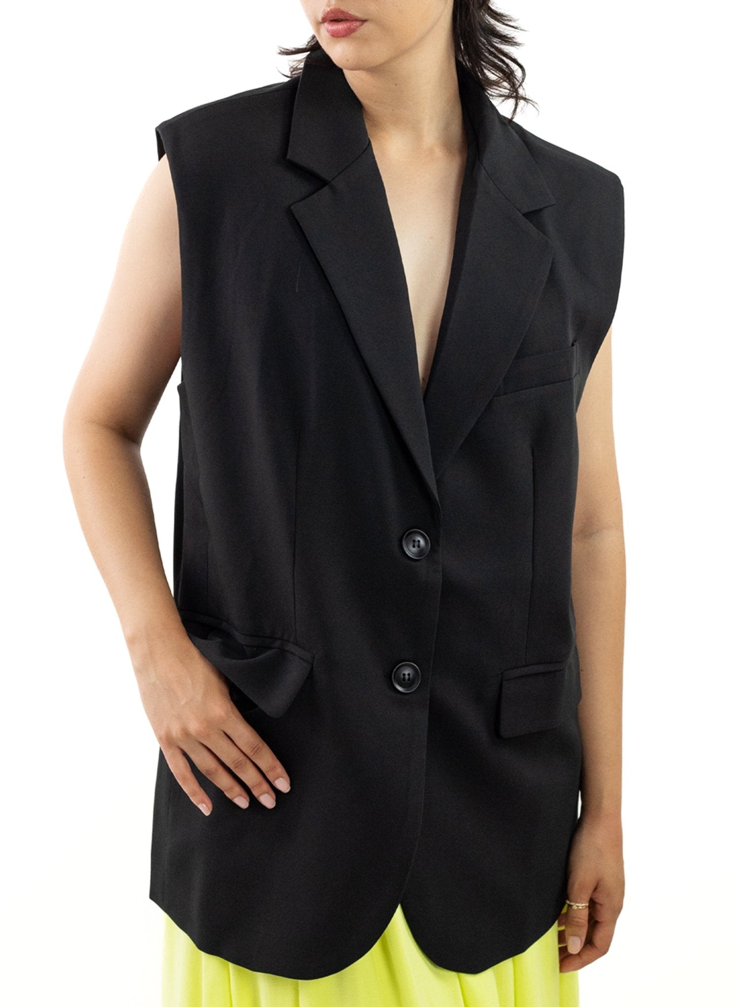 Oversized Blazer Vest - Black - Meg