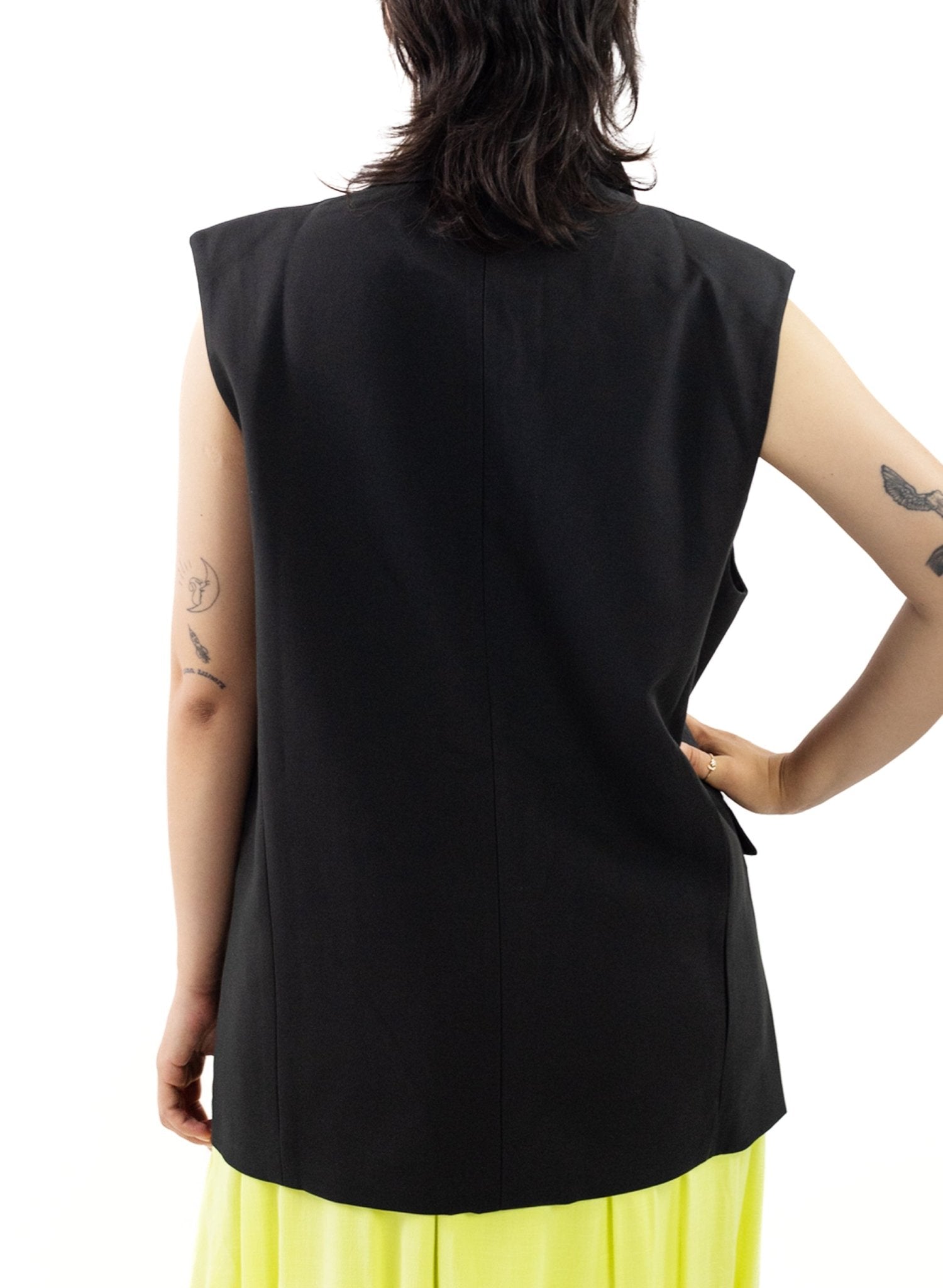 Oversized Blazer Vest - Black - Meg