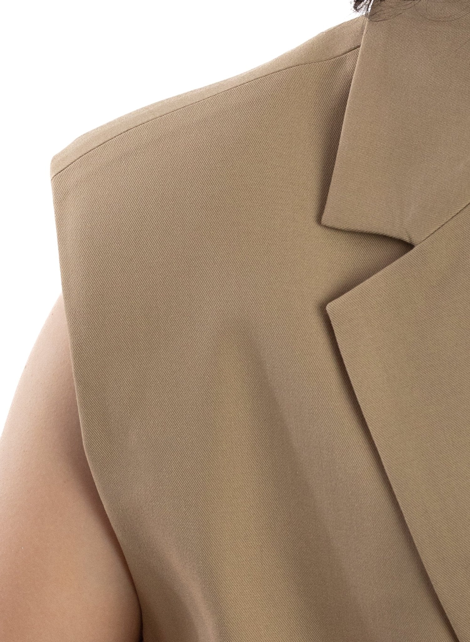 Oversized Blazer Vest - Taupe - Meg