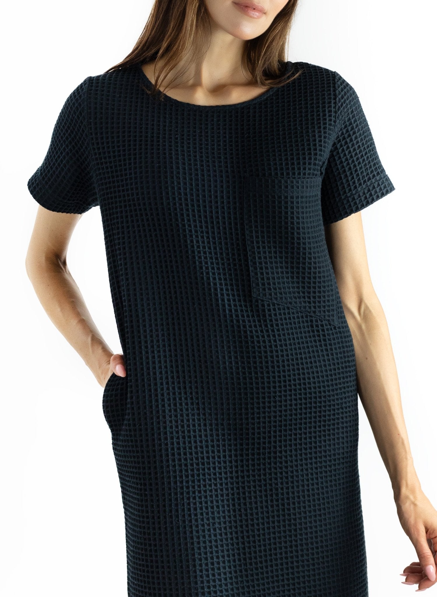 Pocket T-Shirt Dress - Black - Meg