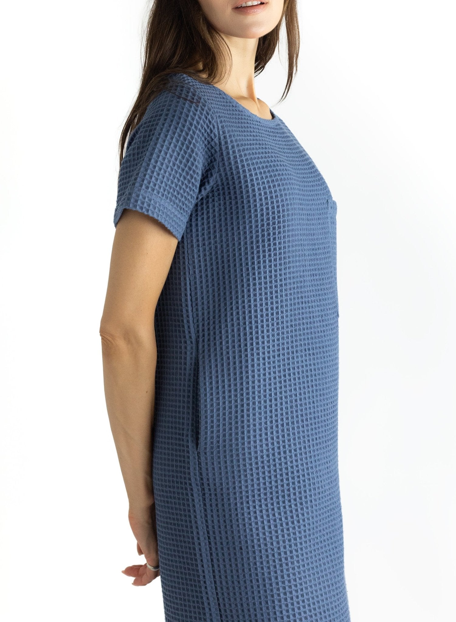 Pocket T-Shirt Dress - Steel Blue - Meg