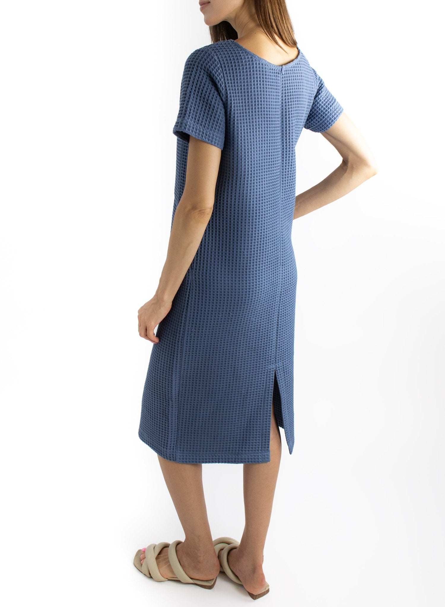 Pocket T-Shirt Dress - Steel Blue - Meg