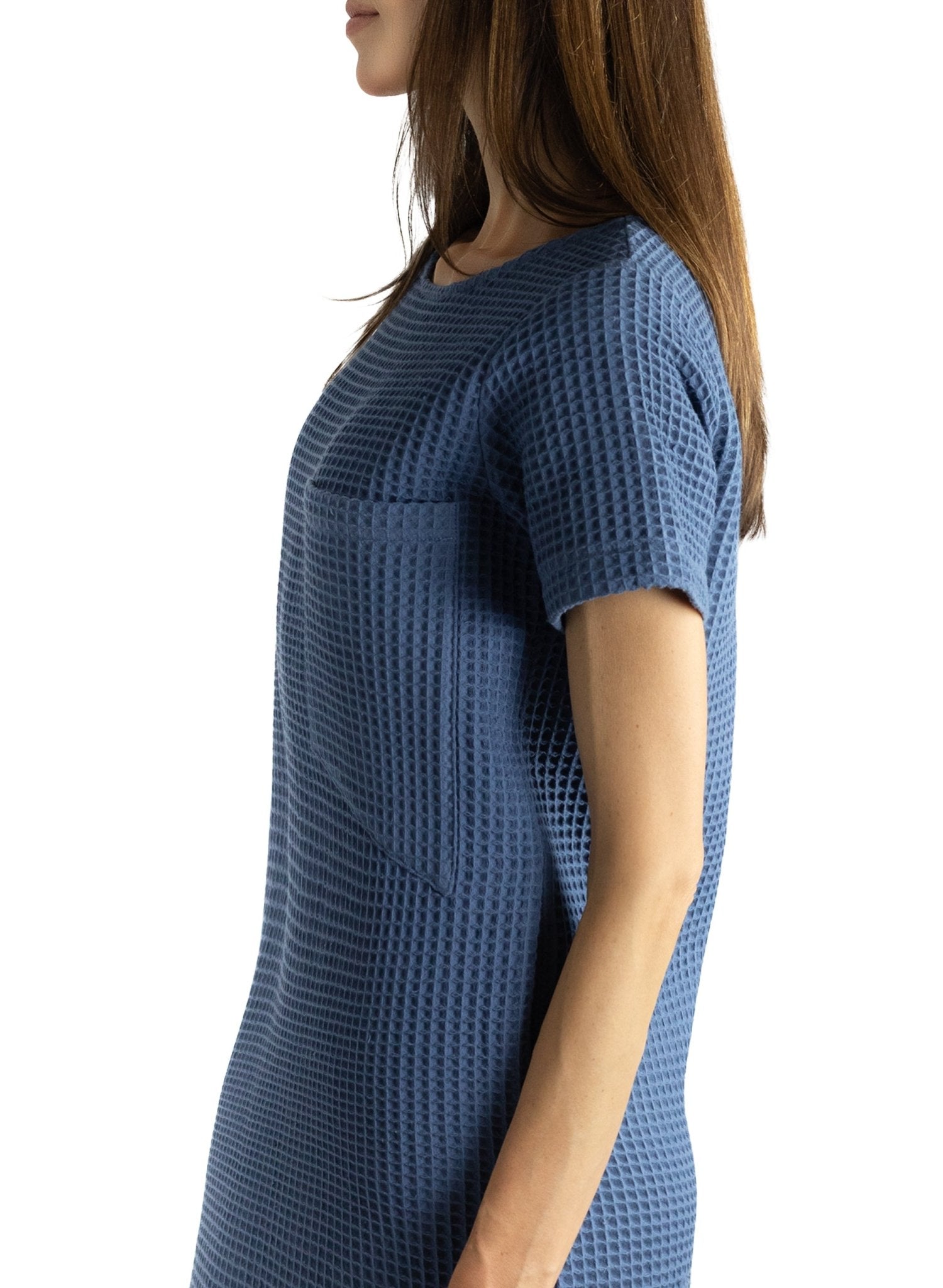 Pocket T-Shirt Dress - Steel Blue - Meg
