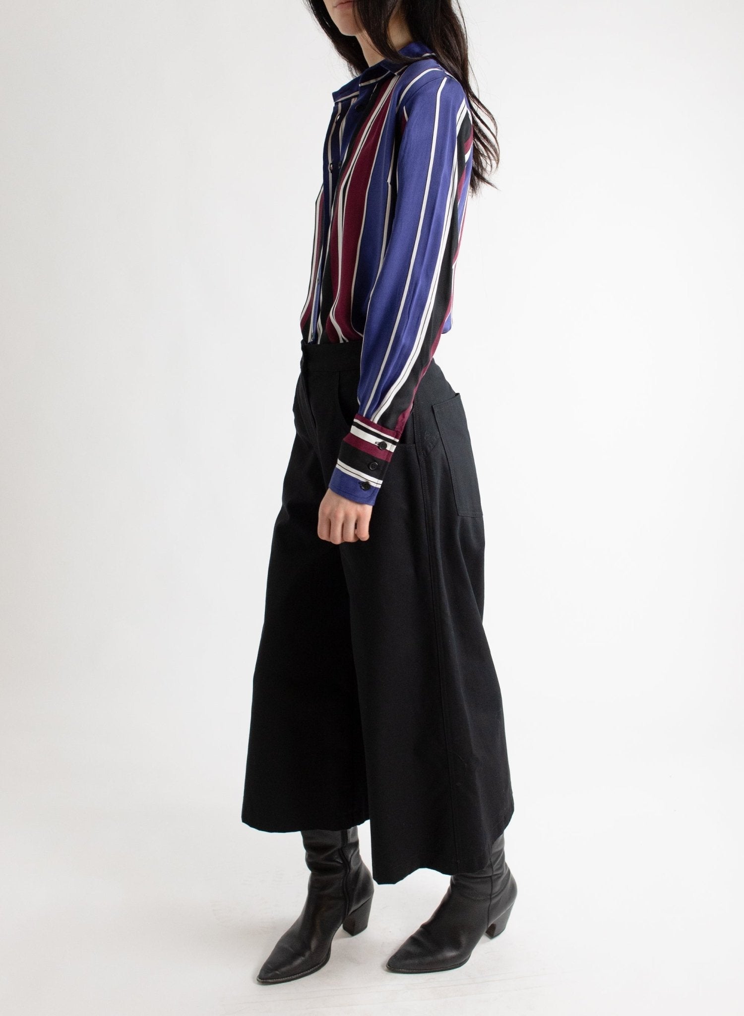 Raya Button Down - Cool Toned Stripe - Meg