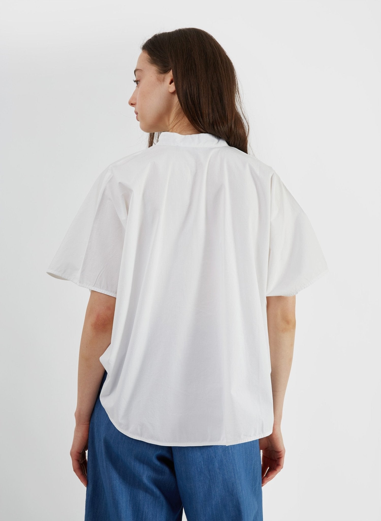 Rounded Hem Shirt - White - Meg
