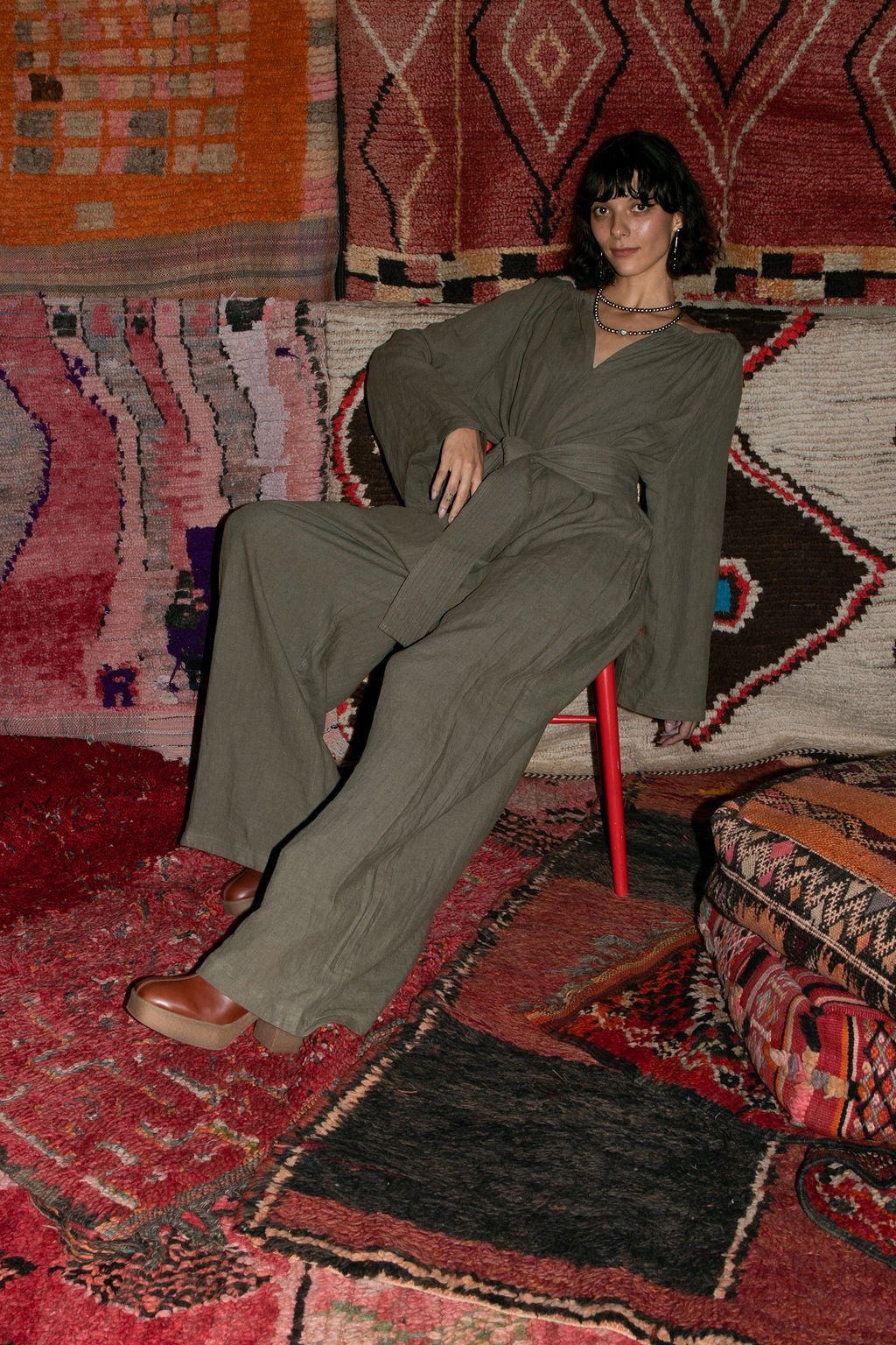 Sahara Gathered Jump - Olive (Pre - Order) - Meg