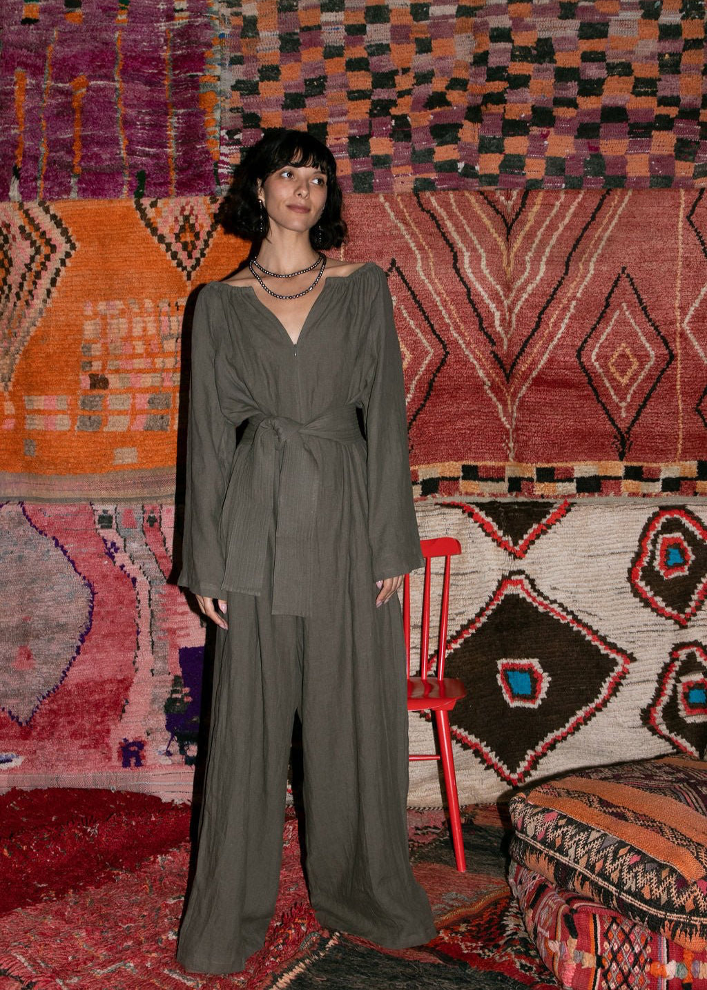 Sahara Gathered Jump - Olive (Pre - Order) - Meg