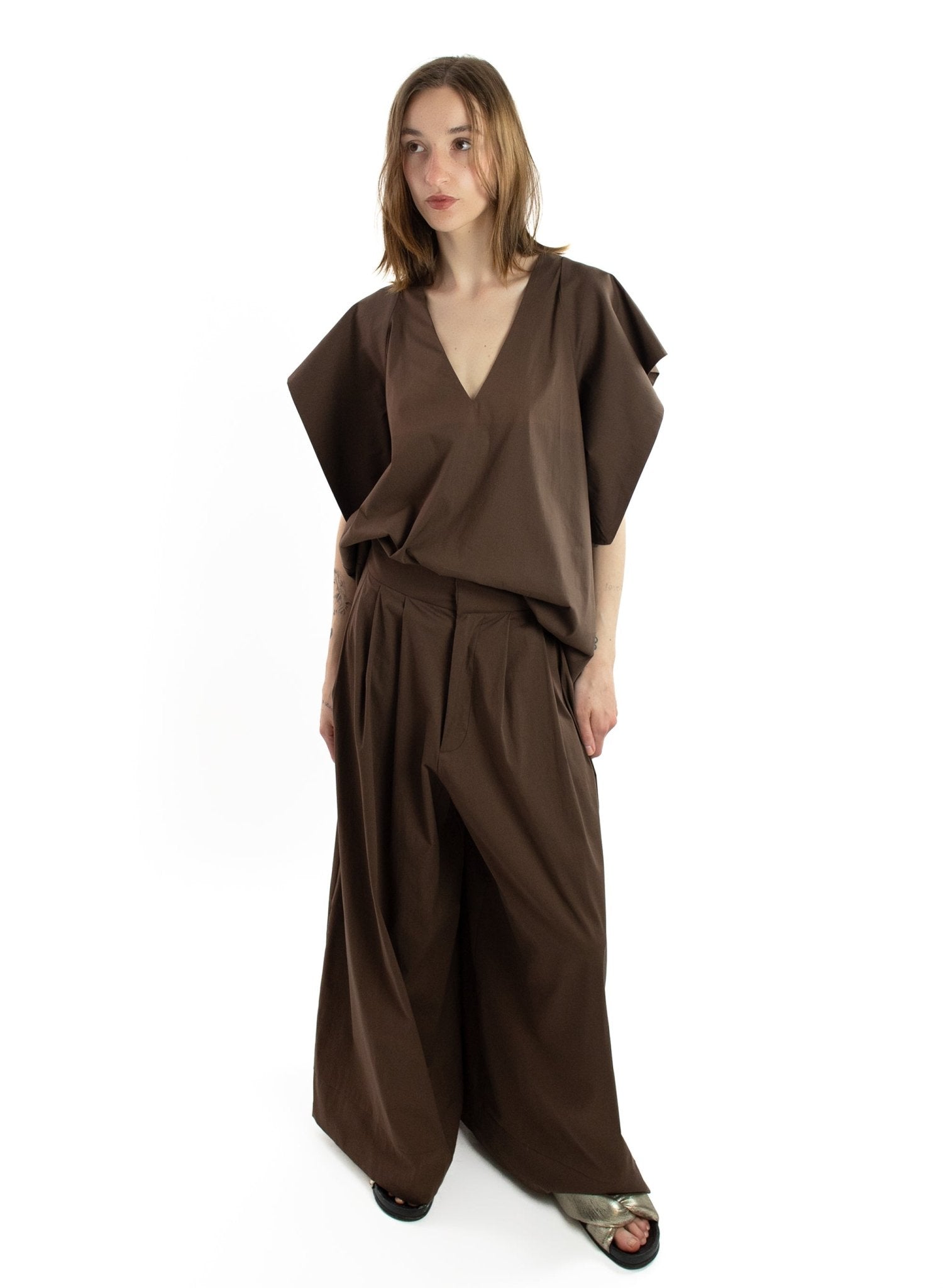 Secret Wide Leg Pant - Chocolate - Meg