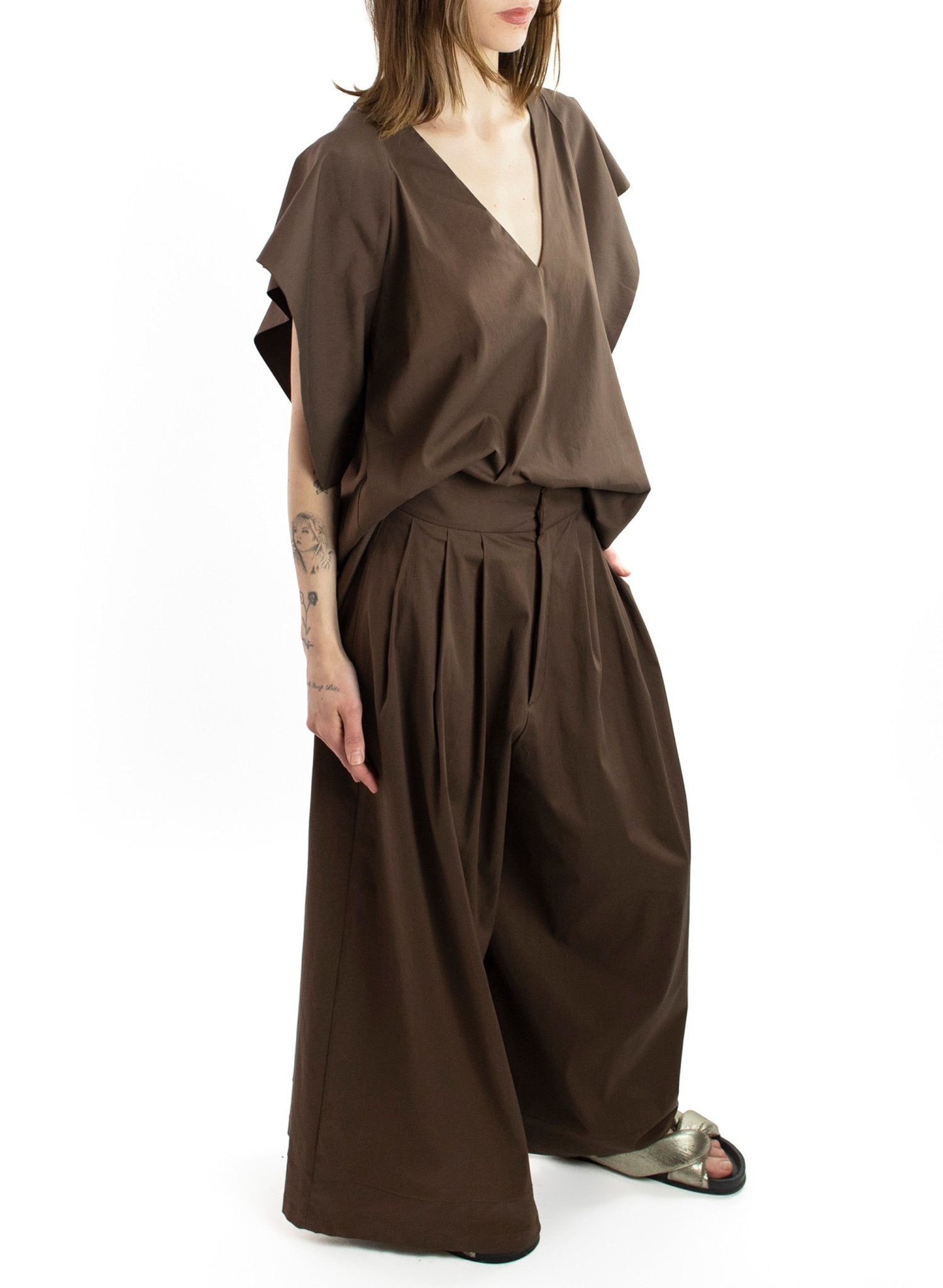 Secret Wide Leg Pant - Chocolate - Meg