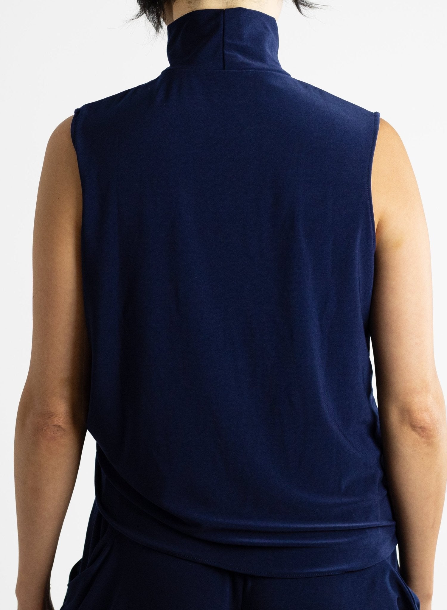 Sleeveless Turtleneck Top - Navy - Meg