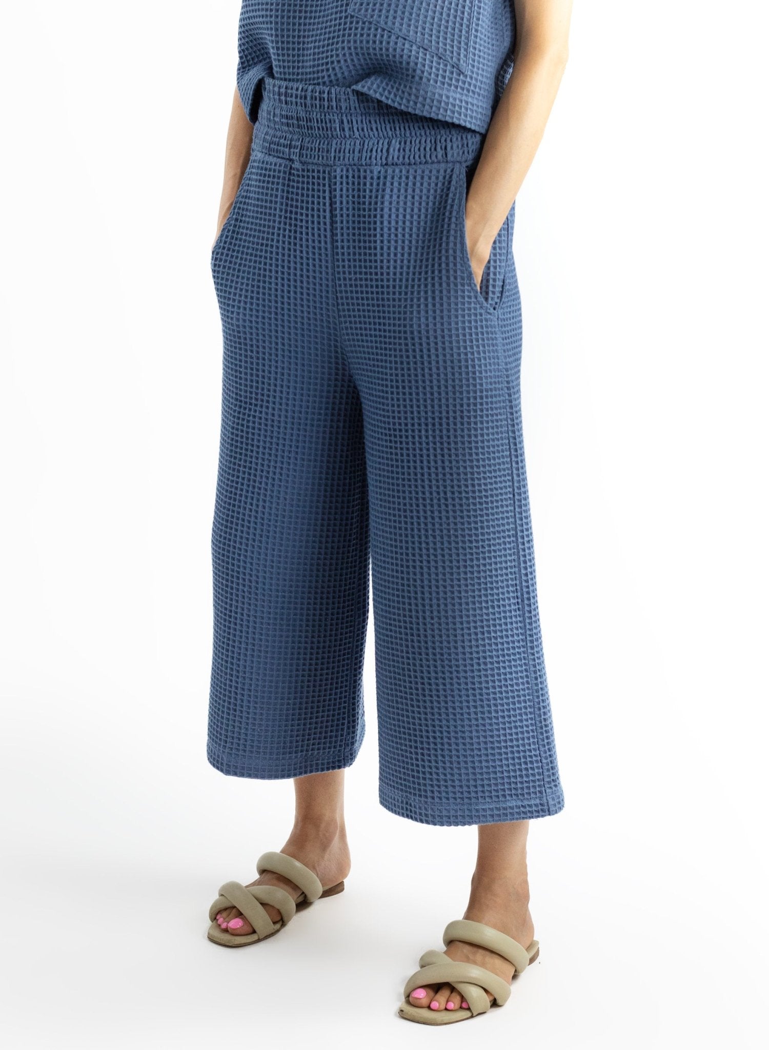 Wide Leg Jogger Pant - Steel Blue - Meg