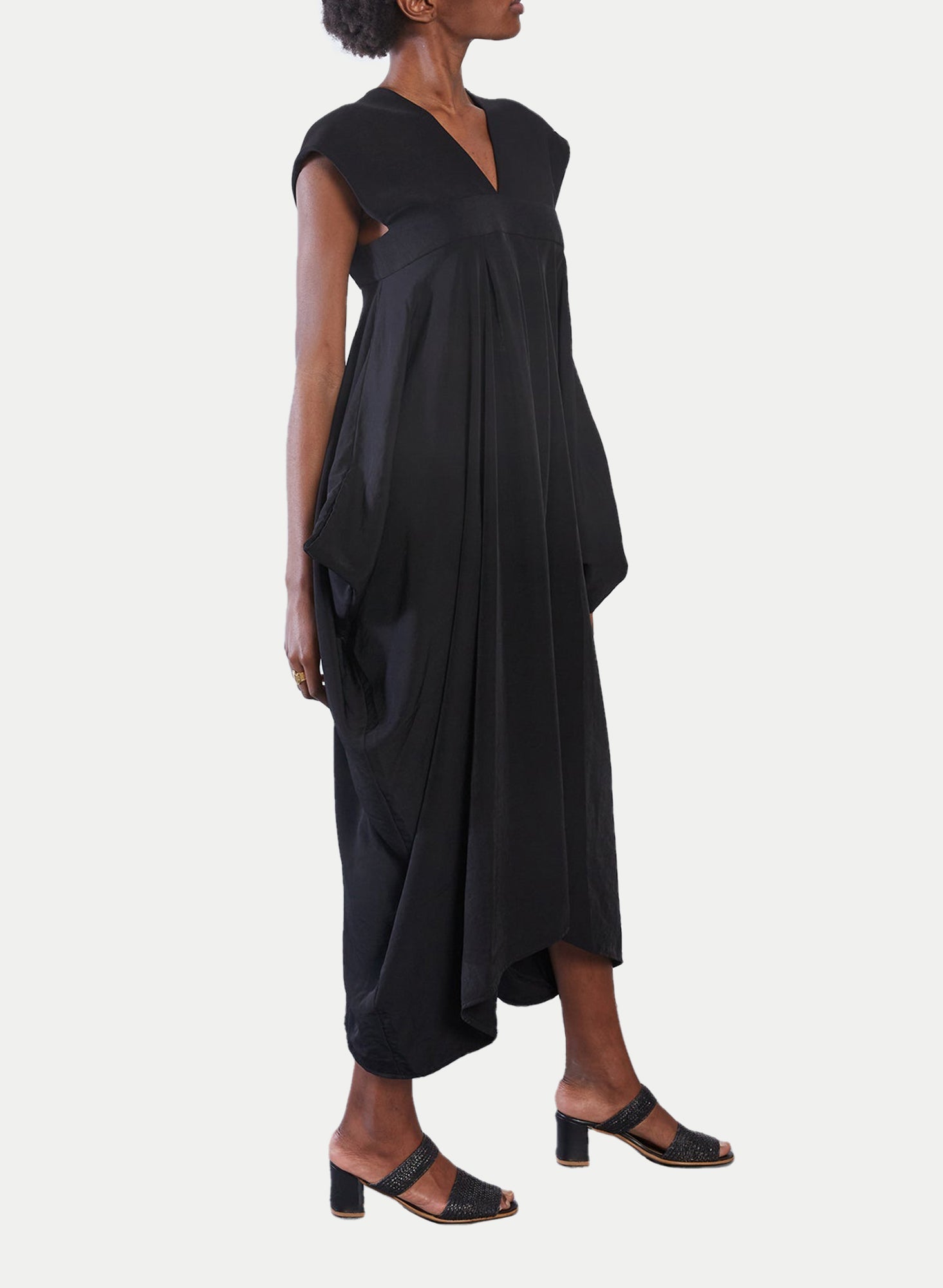 Wide Strap Dress - Black - Meg - Made in Canada