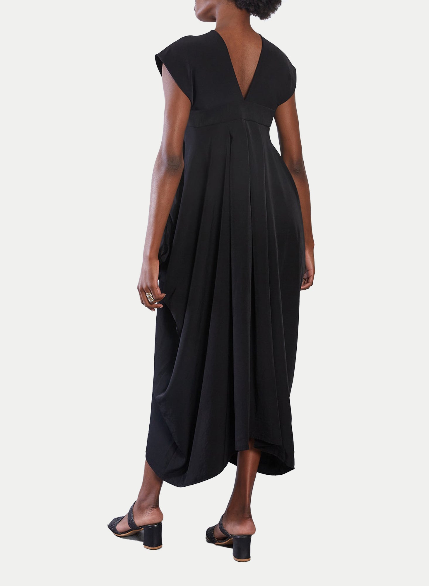 Wide Strap Dress - Black - Meg - Made in Canada
