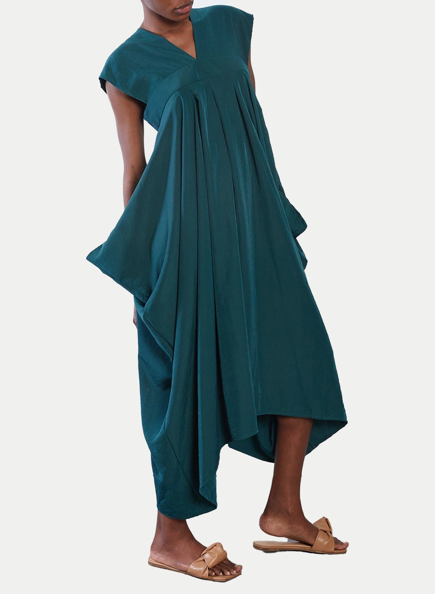 Wide Strap Dress - Forest - Meg - Made in Canada
