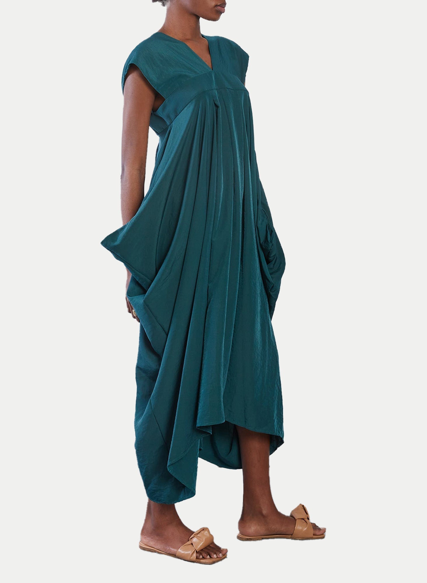 Wide Strap Dress - Forest - Meg - Made in Canada