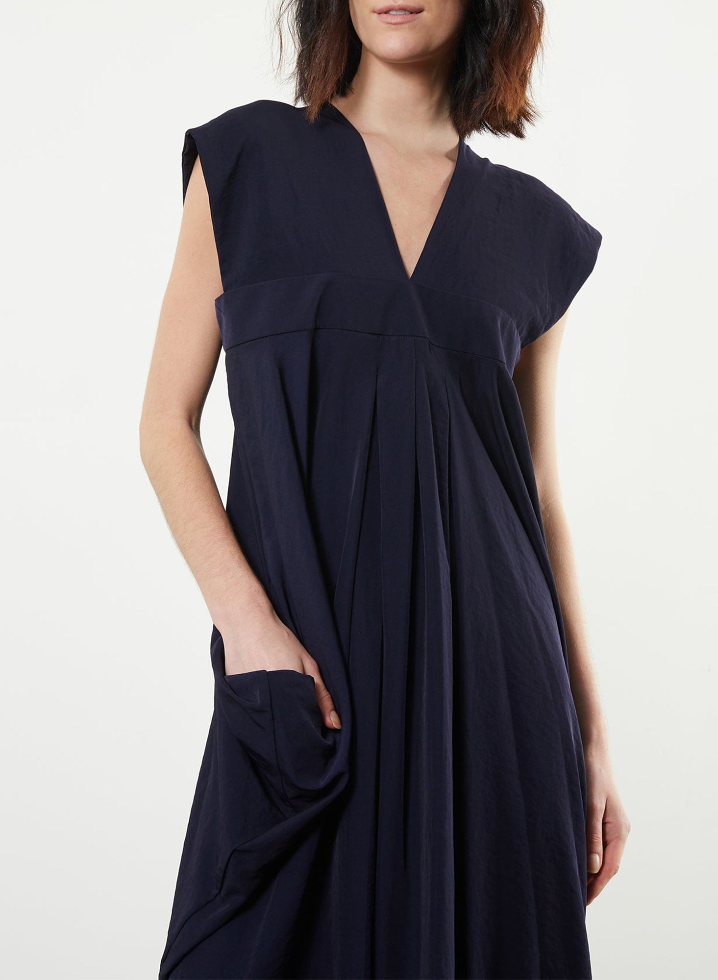 Wide Strap Dress - Navy - Meg - Made in Canada