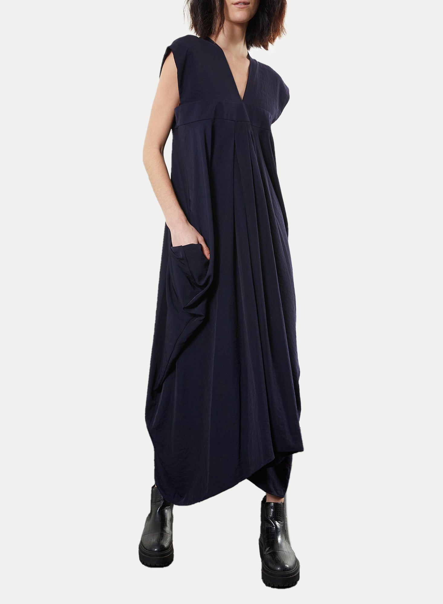 Wide Strap Dress - Navy - Meg - Made in Canada