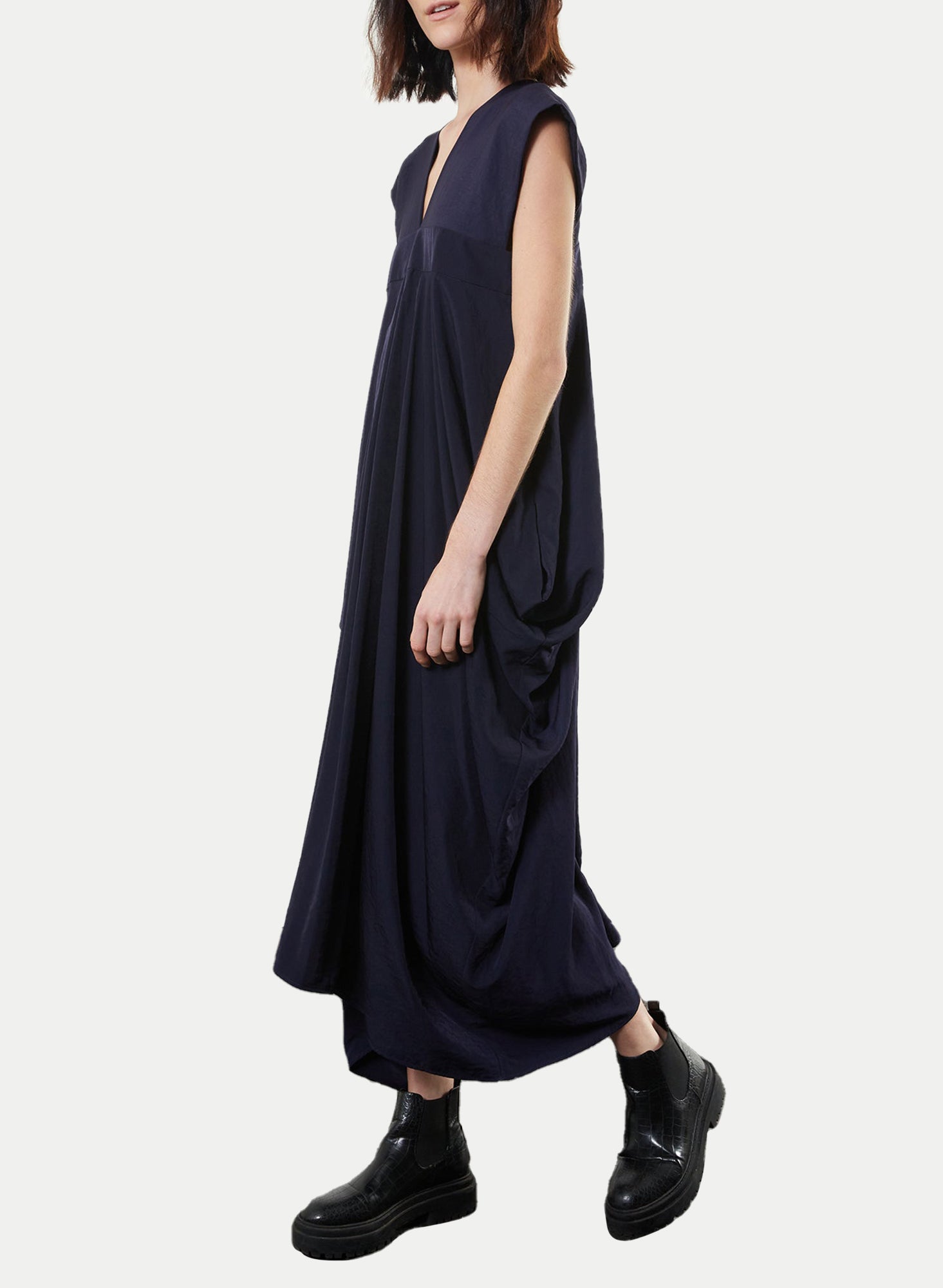 Wide Strap Dress - Navy - Meg - Made in Canada