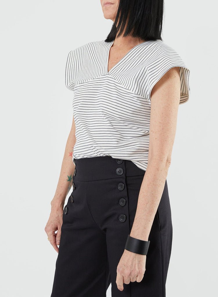 Wide Strap Tank - White/Black - Meg Canada